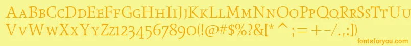 ObeliskltscitcTt Font – Orange Fonts on Yellow Background