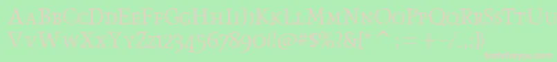 フォントObeliskltscitcTt – 緑の背景にピンクのフォント
