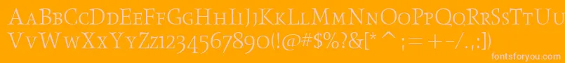 ObeliskltscitcTt-fontti – vaaleanpunaiset fontit oranssilla taustalla