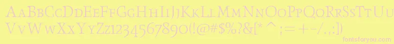 ObeliskltscitcTt-fontti – vaaleanpunaiset fontit keltaisella taustalla