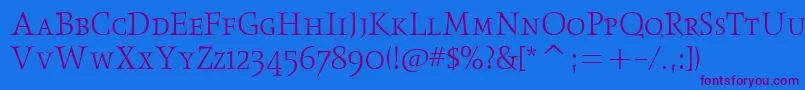 ObeliskltscitcTt Font – Purple Fonts on Blue Background