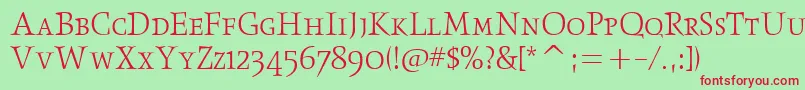 フォントObeliskltscitcTt – 赤い文字の緑の背景