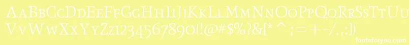 ObeliskltscitcTt Font – White Fonts on Yellow Background