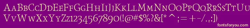 ObeliskltscitcTt Font – Yellow Fonts on Purple Background