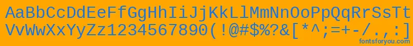 フォントCousine – オレンジの背景に青い文字
