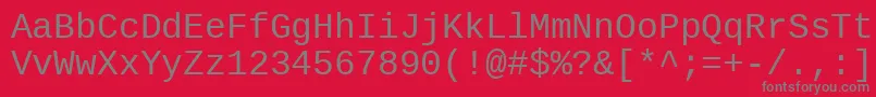 Cousine Font – Gray Fonts on Red Background