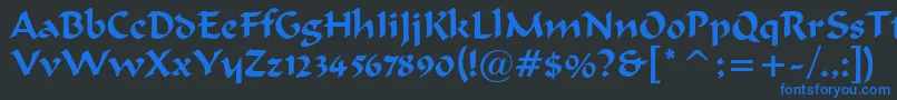 MerlinnRegular Font – Blue Fonts on Black Background