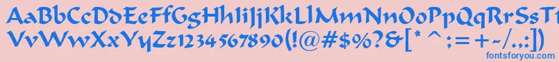 MerlinnRegular Font – Blue Fonts on Pink Background