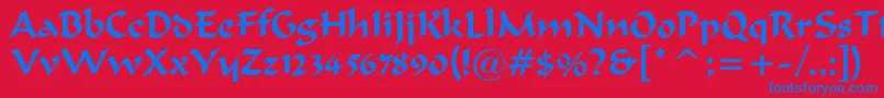 MerlinnRegular Font – Blue Fonts on Red Background