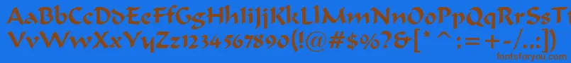 MerlinnRegular Font – Brown Fonts on Blue Background
