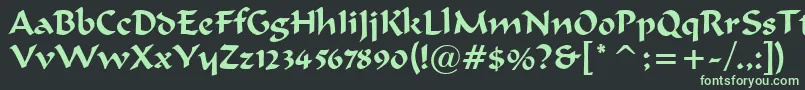 MerlinnRegular Font – Green Fonts on Black Background