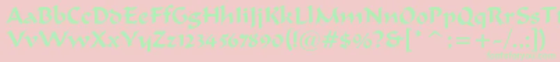 MerlinnRegular Font – Green Fonts on Pink Background