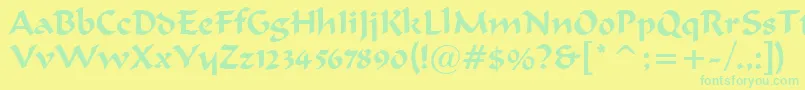 MerlinnRegular Font – Green Fonts on Yellow Background