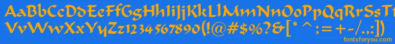 MerlinnRegular Font – Orange Fonts on Blue Background