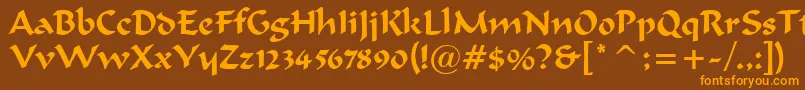 MerlinnRegular Font – Orange Fonts on Brown Background