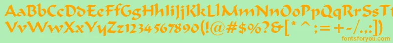 MerlinnRegular Font – Orange Fonts on Green Background