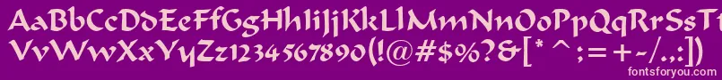 MerlinnRegular Font – Pink Fonts on Purple Background