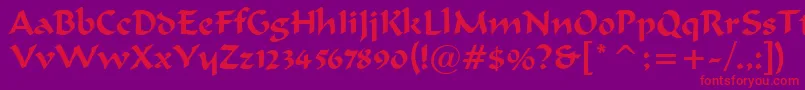 MerlinnRegular Font – Red Fonts on Purple Background