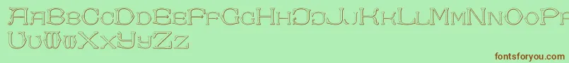 DolphusMiegAlphabetTwo Font – Brown Fonts on Green Background