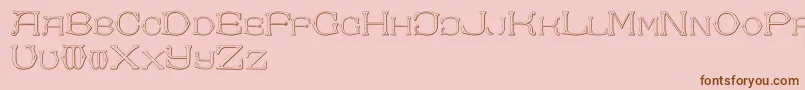 DolphusMiegAlphabetTwo-Schriftart – Braune Schriften auf rosa Hintergrund