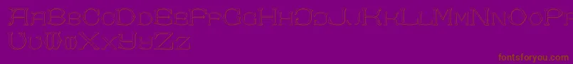 DolphusMiegAlphabetTwo-Schriftart – Braune Schriften auf violettem Hintergrund