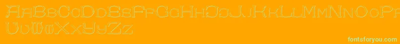 DolphusMiegAlphabetTwo-Schriftart – Grüne Schriften auf orangefarbenem Hintergrund