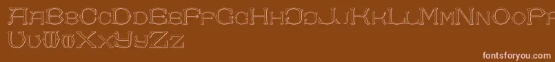 Więcej informacji o czcionce DolphusMiegAlphabetTwo Czcionka DolphusMiegAlphabetTwo – różowe czcionki na brązowym tle