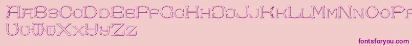 DolphusMiegAlphabetTwo-Schriftart – Violette Schriften auf rosa Hintergrund