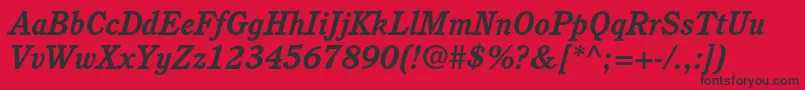 CushingstdBolditalic Font – Black Fonts on Red Background