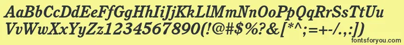 CushingstdBolditalic Font – Black Fonts on Yellow Background