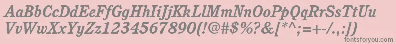 CushingstdBolditalic Font – Gray Fonts on Pink Background