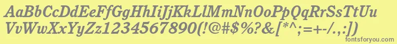 CushingstdBolditalic Font – Gray Fonts on Yellow Background