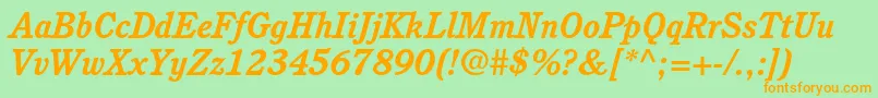 CushingstdBolditalic Font – Orange Fonts on Green Background