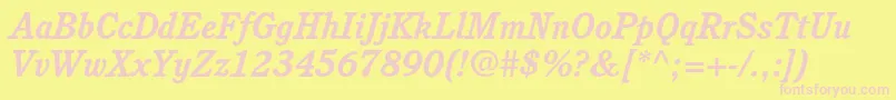 CushingstdBolditalic Font – Pink Fonts on Yellow Background