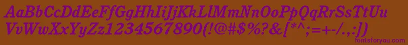 CushingstdBolditalic Font – Purple Fonts on Brown Background