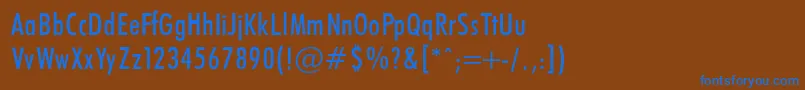 Fonte FuturaCondencedNormal – fontes azuis em um fundo marrom