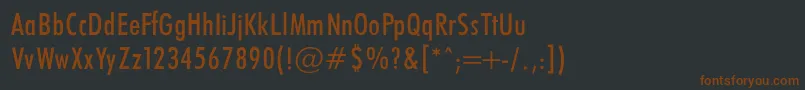 Fonte FuturaCondencedNormal – fontes marrons em um fundo preto