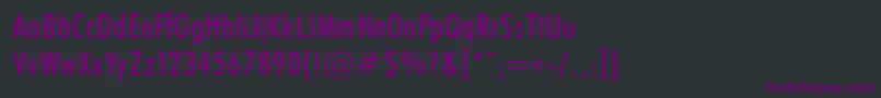 Czcionka FuturaCondencedNormal – fioletowe czcionki na czarnym tle
