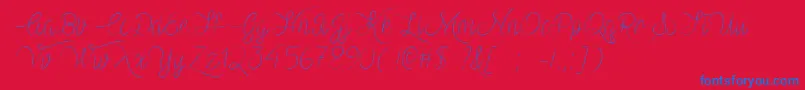 MfVampireHeart Font – Blue Fonts on Red Background