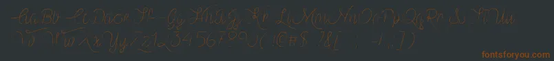 Шрифт MfVampireHeart – коричневые шрифты на чёрном фоне