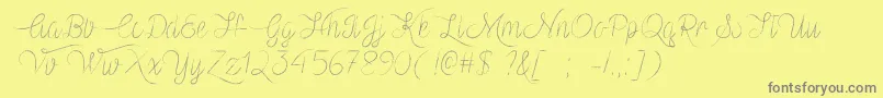 MfVampireHeart Font – Gray Fonts on Yellow Background