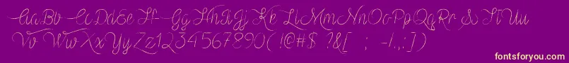 Police MfVampireHeart – polices jaunes sur fond violet