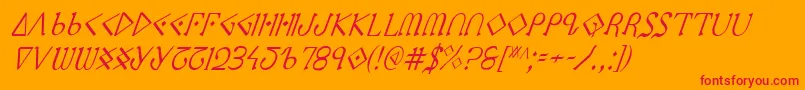 PresleyPressCondital Font – Red Fonts on Orange Background