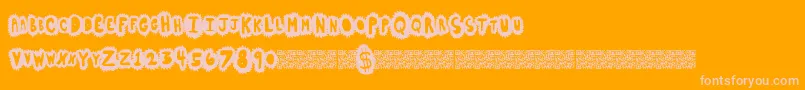 Highsales-Schriftart – Rosa Schriften auf orangefarbenem Hintergrund