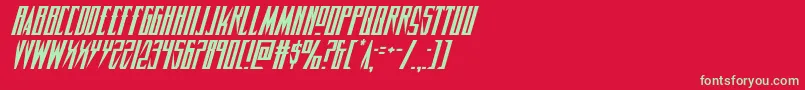 Timberwolfital2-Schriftart – Grüne Schriften auf rotem Hintergrund