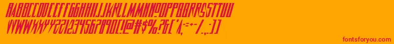 フォントTimberwolfital2 – オレンジの背景に赤い文字