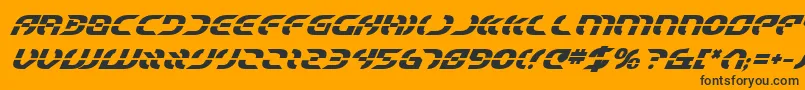StarfighterBoldItalic Font – Black Fonts on Orange Background