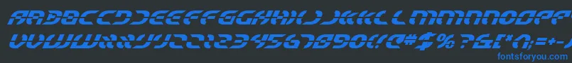 StarfighterBoldItalic Font – Blue Fonts on Black Background