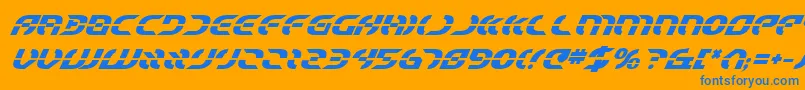 StarfighterBoldItalic Font – Blue Fonts on Orange Background