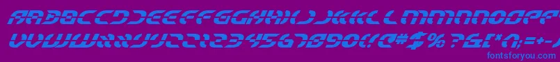 StarfighterBoldItalic Font – Blue Fonts on Purple Background